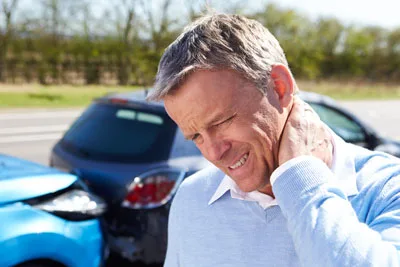 Driver with neck pain after a car accident